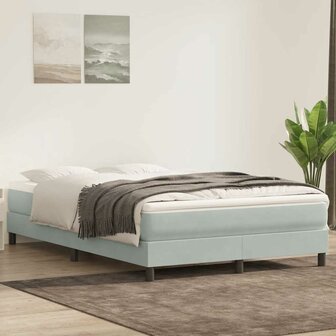 Boxspring zonder matras fluweel lichtgrijs 160x210 cm 4