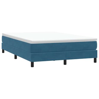 Boxspring zonder matras fluweel donkerblauw 160x210 cm 1