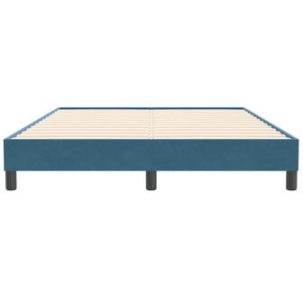 Boxspring zonder matras fluweel donkerblauw 160x210 cm 5