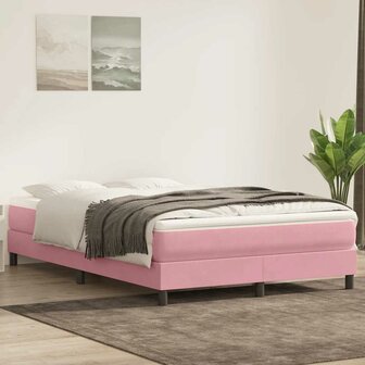 Boxspring zonder matras fluweel roze 160x210 cm 4