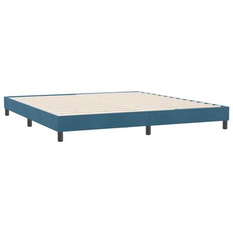 Boxspring zonder matras fluweel donkerblauw 180x210 cm 3