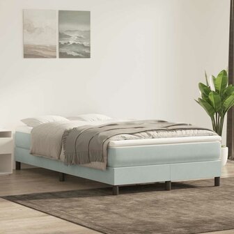 Boxspring zonder matras fluweel lichtgrijs 120x220 cm 1