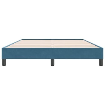 Boxspring zonder matras fluweel donkerblauw 140x220 cm 5