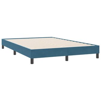 Boxspring zonder matras fluweel donkerblauw 140x220 cm 7