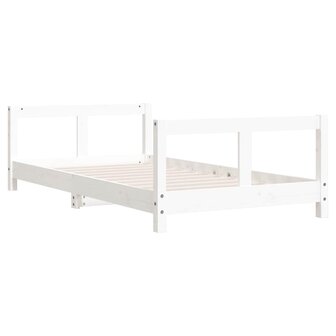 Kinderbedframe 80x160 cm massief grenenhout wit 3