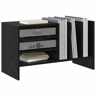 Platenkast met plank Zwart Eiken 78.5 x 35 x 45 cm Bewerkt hout 3