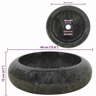 Gootsteen 40x12 cm marmer zwart 9