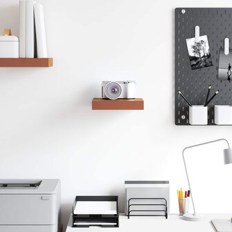 Wandplank Wandgemonteerd Rood 23 x 23,5 x 4 cm Bewerkt hout 4