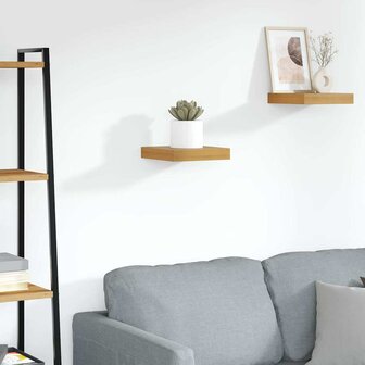 Wandplank Wandgemonteerd Bruin 23 x 23,5 x 4 cm Bewerkt hout 1