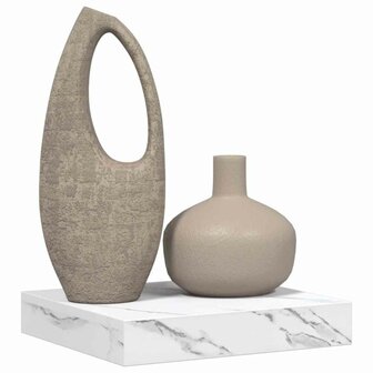 Wandplank met opslag Wit Marmer 23 x 23,5 x 4 cm Bewerkt hout 3