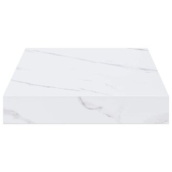 Wandplank met opslag Wit Marmer 40 x 23,5 x 4 cm Bewerkt hout 7