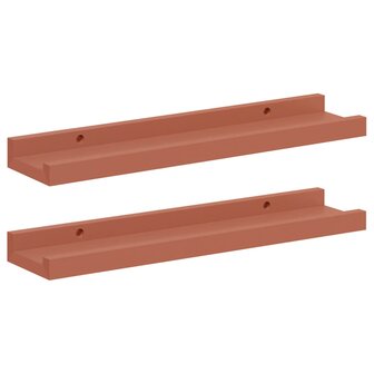 Wandplank met plank 2 pcs Rood 40 x 9 x 3 cm Bewerkt hout 2