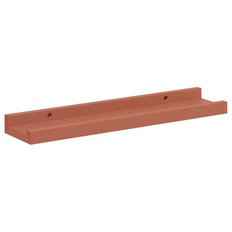Wandplank met plank 2 pcs Rood 40 x 9 x 3 cm Bewerkt hout 6