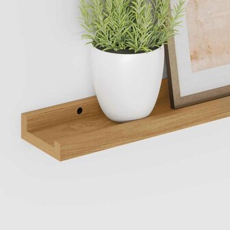 Wandplank met plank 2 pcs Bruin 40 x 9 x 3 cm Bewerkt hout 5