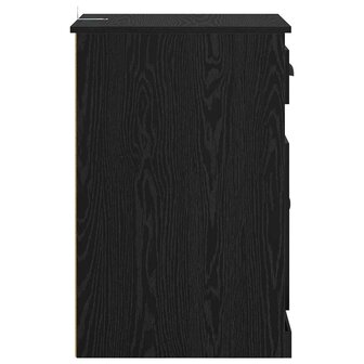 Bijzetkast Zwart Eiken 40 x 50 x 75 cm Bewerkt hout 7
