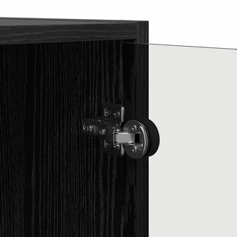 Bijzetkast Zwart Eiken 68 x 37 x 75,5 cm Bewerkt hout 9