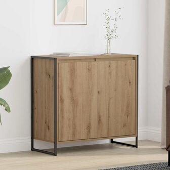 Bijzetkast Ambachtelijk eiken 79 x 36 x 75 cm Bewerkt hout 1