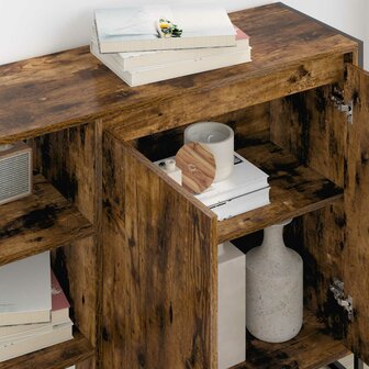 Bijzetkast Rook Eik 96.5 x 30 x 75 cm Bewerkt hout 4