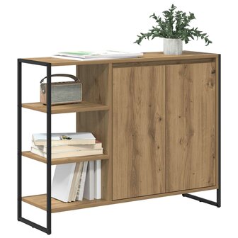 Bijzetkast Ambachtelijk eiken 96.5 x 30 x 75 cm Bewerkt hout 3