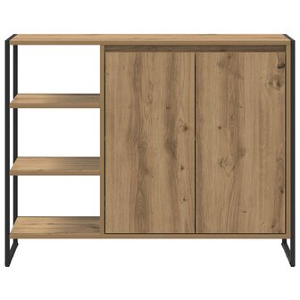 Bijzetkast Ambachtelijk eiken 96.5 x 30 x 75 cm Bewerkt hout 6
