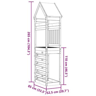 Speeltoren Bruin 52,5 x 85 x 265 cm Massief grenenhout 6