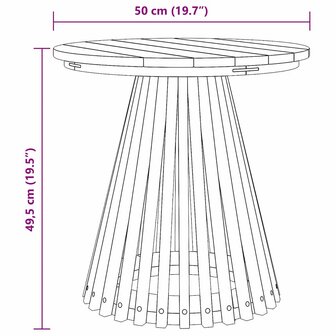 Bijzettafel Bruin 50 x 50 x 49,5 cm Massief Teakhout 8