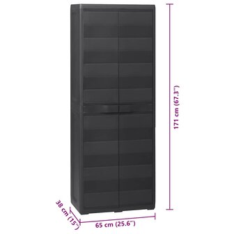 Tuinkast met 3 schappen zwart 9