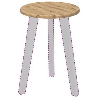 Tafelblad artisanaal eikenkleurig 30 x 30 x 1,5 cm Bewerkt hout 3