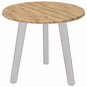 Tafelblad artisanaal eikenkleurig 50 x 50 x 1,5 cm Bewerkt hout 3