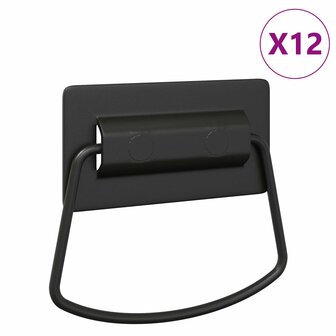 Kast Handvatten 12 pcs Zwart 85 x 45 mm Metaal 2
