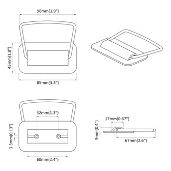 Kast Handvatten 12 pcs Wit 85 x 45 mm Metaal 9