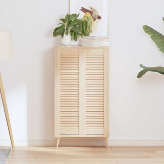 Kastdeuren met lamellen 2 st 99x29,5 cm massief grenenhout 1