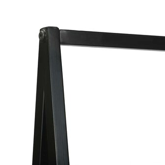 Kledingrek met plank Zwart 60 x 45 x 180 cm Massief Acaciahout 6