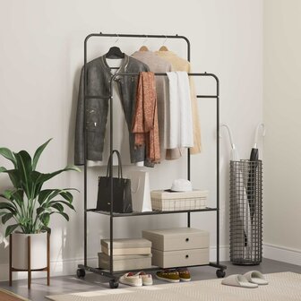 Kledingrek Effen Zwart 1