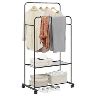 Kledingrek Effen Zwart 3