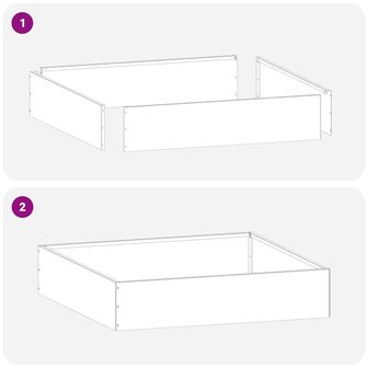 Tuinrand Antraciet 60 x 60 x 13 cm Staal 9