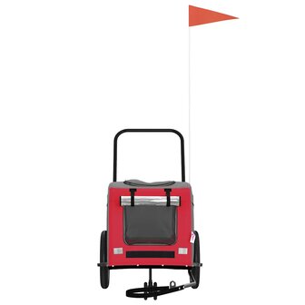 Fietskar voor huisdieren Rood en grijs 124,5 x 63,5 x 53 cm 3