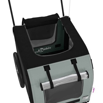 Fietskar voor huisdieren Grijs en zwart 125 x 53 x 54 cm 6