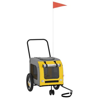 Fietskar voor huisdieren Geel en Grijs 125 x 53 x 54 cm 2