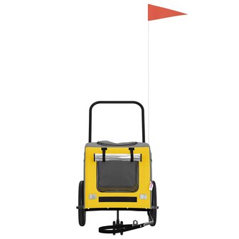 Fietskar voor huisdieren Geel en Grijs 125 x 53 x 54 cm 3