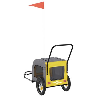 Fietskar voor huisdieren Geel en Grijs 125 x 53 x 54 cm 5