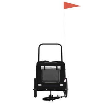 Fietskar voor huisdieren met opslag Zwart 124,5 x 63,5 x 53 cm 3