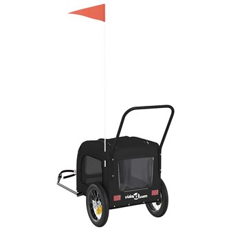 Fietskar voor huisdieren met opslag Zwart 124,5 x 63,5 x 53 cm 5