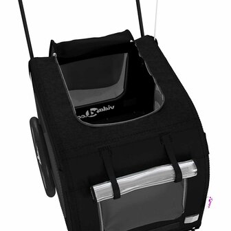 Fietskar voor huisdieren met opslag Zwart 124,5 x 63,5 x 53 cm 6