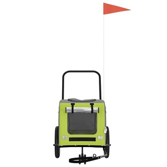 Fietskar voor huisdieren Groen en rood 124,5 x 63,5 x 53 cm 3