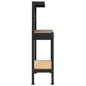 Werkbanken met lade Zwart 81 x 41 x 145 cm Bewerkt hout 7