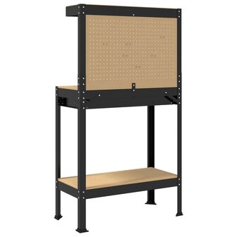 Werkbanken met lade Zwart 81 x 41 x 145 cm Bewerkt hout 8