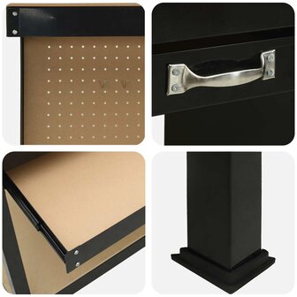 Werkbanken met lade Zwart 81 x 41 x 145 cm Bewerkt hout 9