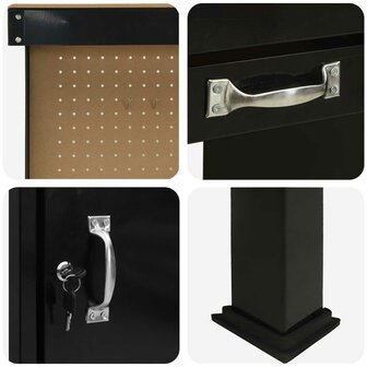 Werkbanken met lade Zwart 81 x 41 x 145 cm Bewerkt hout 9