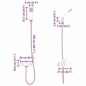 Doucheset Zwart G 1 / 2 inch 9